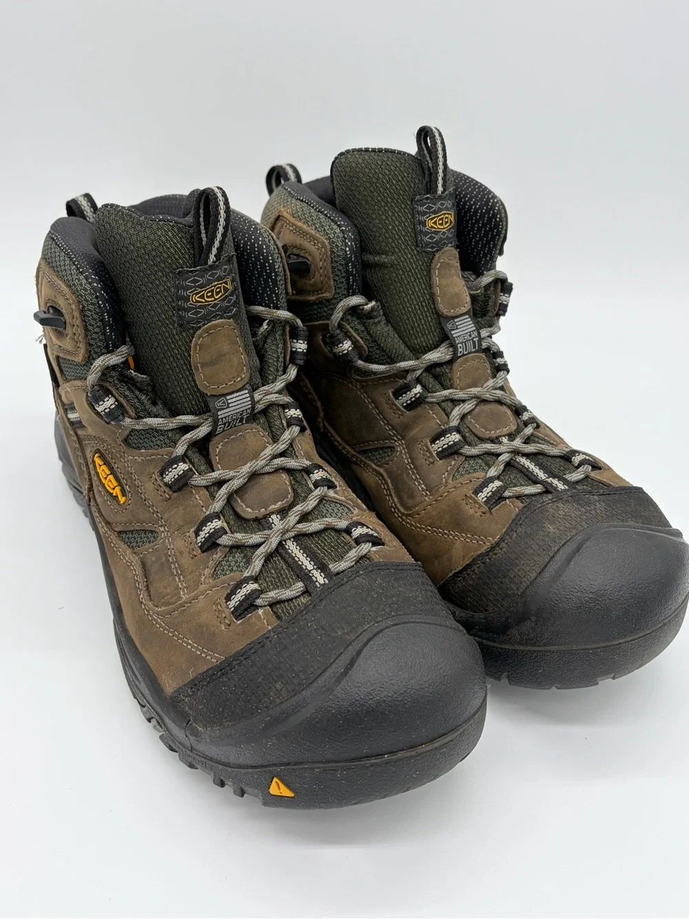 Keen Brown and Olive Waterproof Men's Steel Toe Work Boots